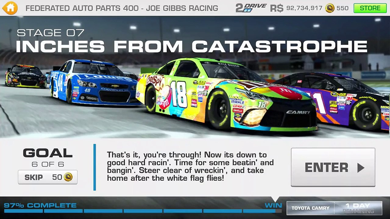 Real Racing 3 NASCAR Federated Auto Parts 400 Stage 07 6 of 6 Toyota Camry