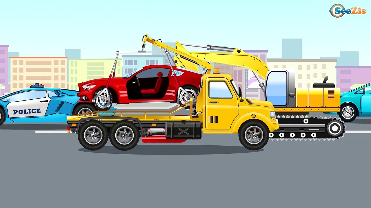 La Voiture de police Bleu pour bébés - Apprendre les règles de circulation - Dessin animé français