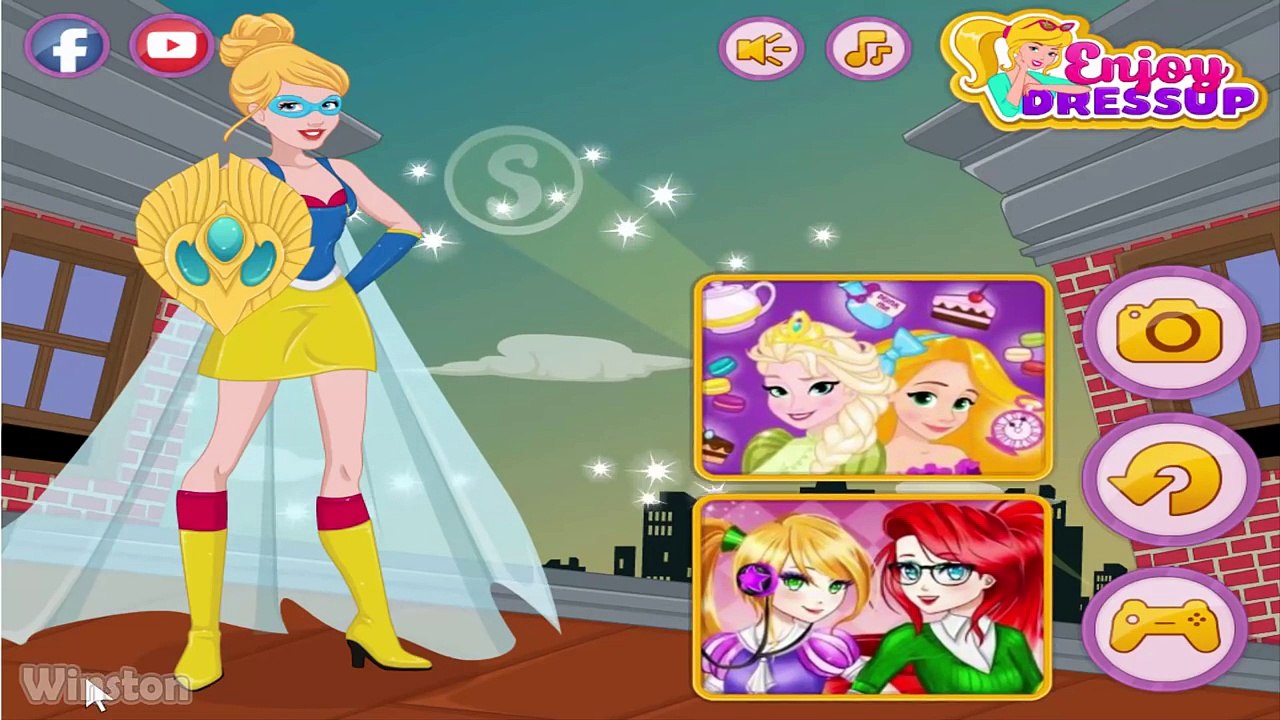 Disney Princesses as Superheroes - Elsa Anna Rapunzel Ariel Jasmine Dress Up Games for Kids
