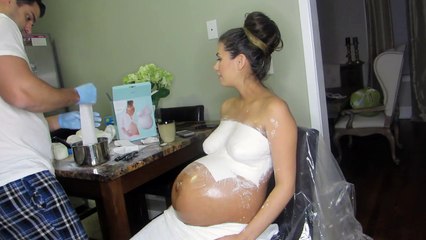 Pregnant Belly Cast! 39 WEEKS (pearhead belly casting)