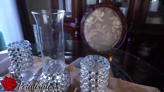 DIY DOLLAR TREE BLING VASES AND CANDLE HOLDER DECOR PETALISBLESS