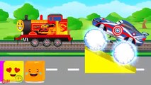 Disney Lightning Mcqueen Train vs Captain America Monster Truck | Cartoon Video for Kids | BinBin Tv