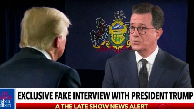 Colbert Interviews Trump About Weinstein, Ratings With Re-Cut Footage | THR News