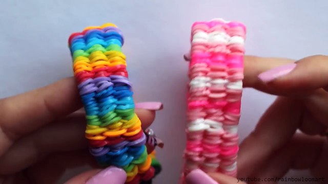 Широкий браслет из резинок без станка и рогатки. Плетение из резинок. Браслеты из резинок