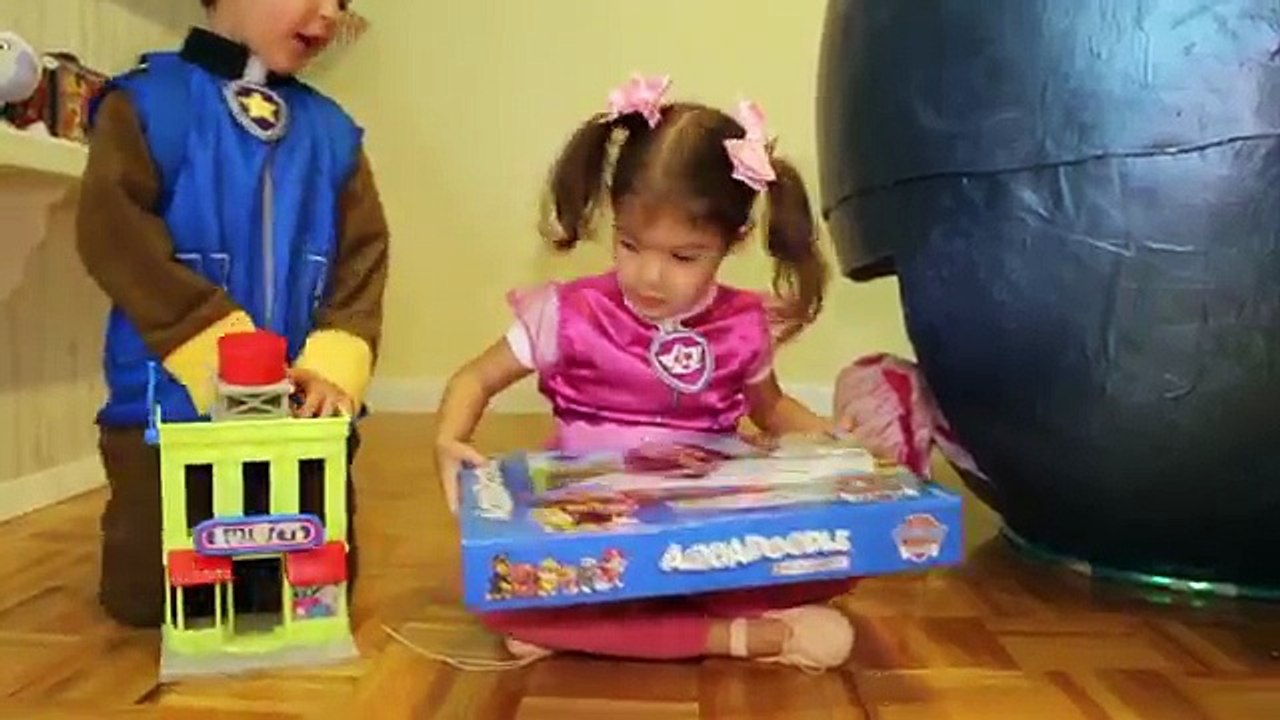 Hatching PAW PATROL GIANT SURPRISE EGGs Toys Opening with Chase Skye Kids Videos by Toypals.tv