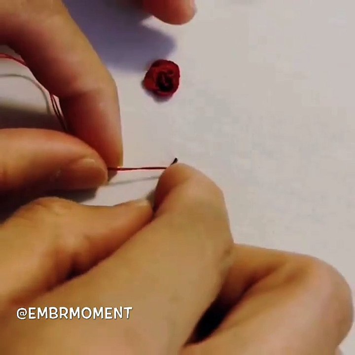 how To Make rose in embroidery with thread