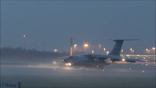 Ilyushin 76 'Flying Hospital' Landing Runway 34 at Zurich Airport, Switzerland