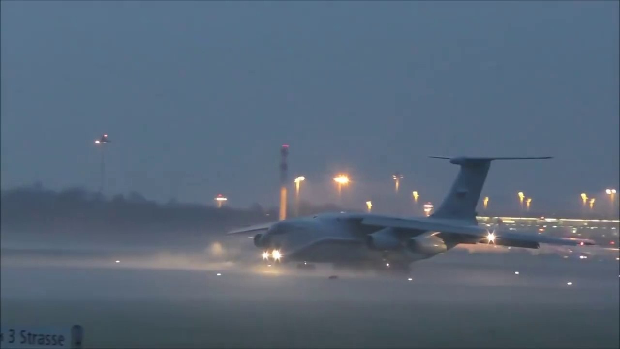 Ilyushin 76 'Flying Hospital' Landing Runway 34 at Zurich Airport, Switzerland
