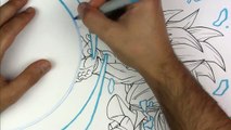 Drawing GOKU Super Saiyan BLUE 3 KAMEHAMEHA | TolgArt