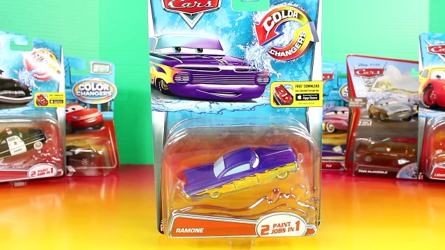 Disney Pixar Cars Color Changers Lightning McQueen Mack Dip & Dunk Trailer Sheriff Sally Ramone