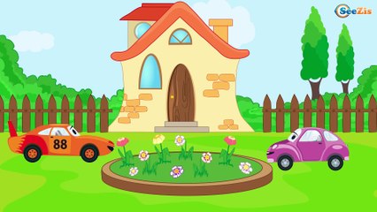 The Blue Police Car Hurry to the Rescue | Service & Emergency Vehicles Cartoons for children