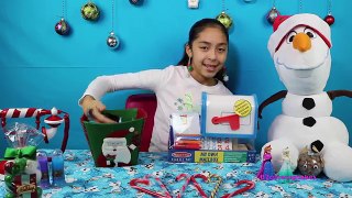 Christmas FUN!! Santa Olaf Candy Toy Surprises Mail Box Frozen Slime Fun| B2cutecupcakes