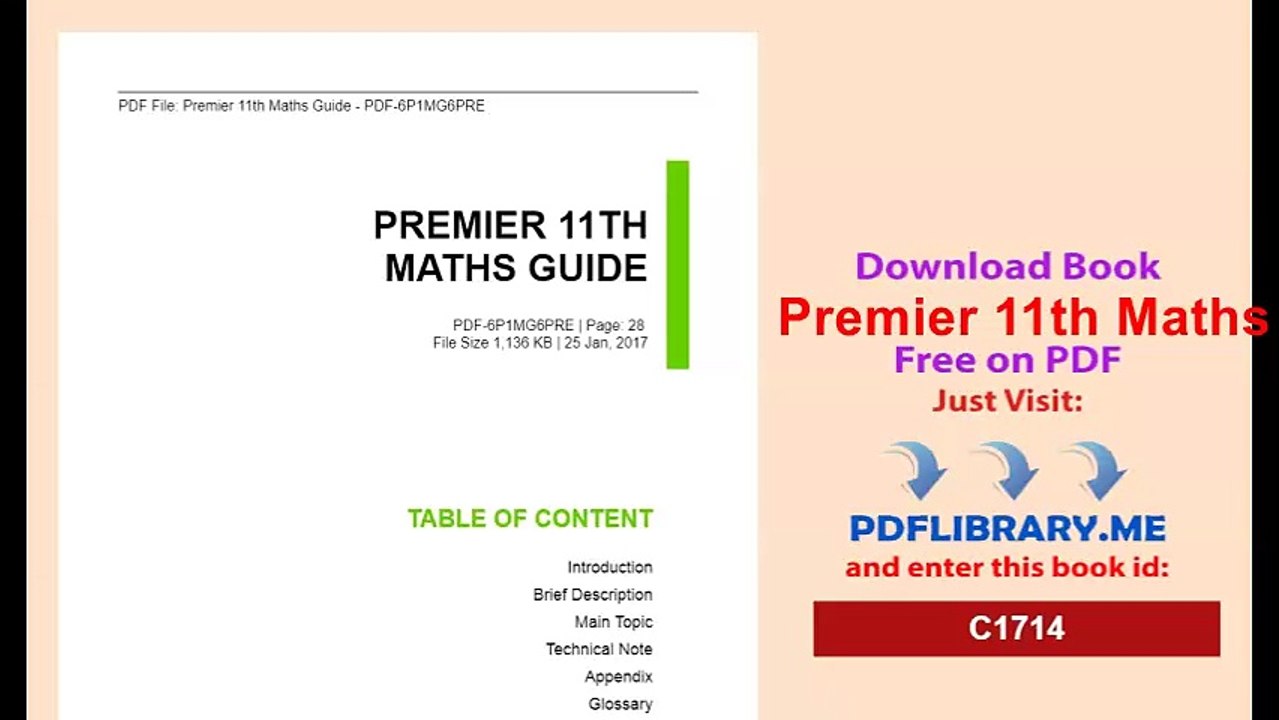 Premier 11th Maths Guide