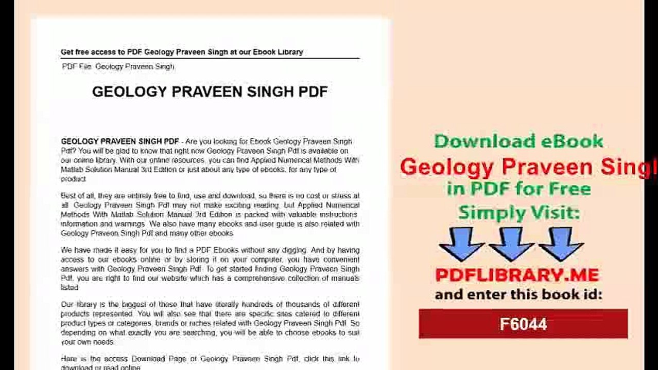Geology Praveen Singh