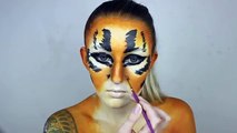 Easy Halloween Tiger Makeup Tutorial | Face & Body Paint