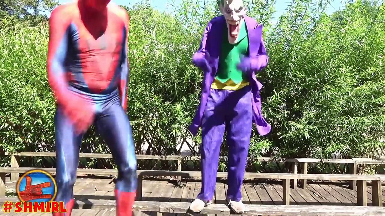 Spiderman The Floor is Lava Challenge! Joker vs Spider-man Superheroes in Real Life FUN