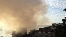 Rumeli Hisarı sahilinde yangın