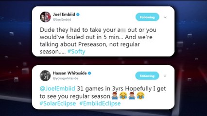 Joel Embiid and Hassan Whiteside Embroiled In Twitter War - Oct 13, 2017