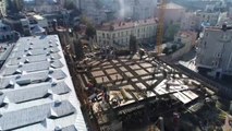 İnşaatı Devam Eden Taksim Camii'nin Son Durumu Havadan Görüntülendi