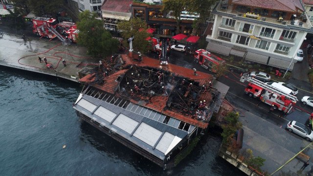 Tarihi İskele Yangın Sonrası Havadan Görüntülendi