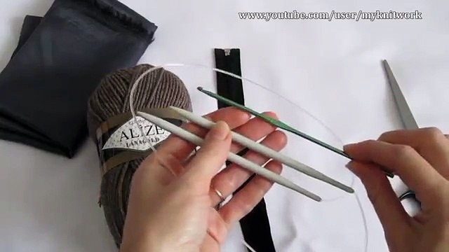 Вяжем сумку. Вязание спицами. Часть 1. Knit bag. Knitting.