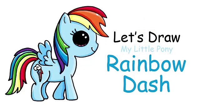 How to Draw My Little Pony Rainbow Dash Cute and Easy