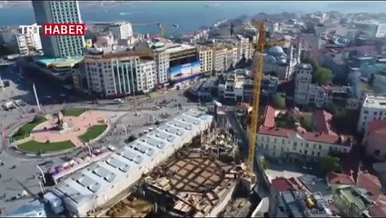Taksim Camii'nin son durumu havadan görüntülendi
