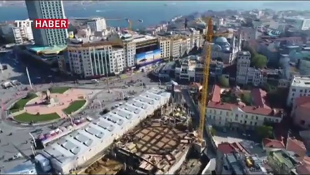 Taksim Camii'nin son durumu havadan görüntülendi