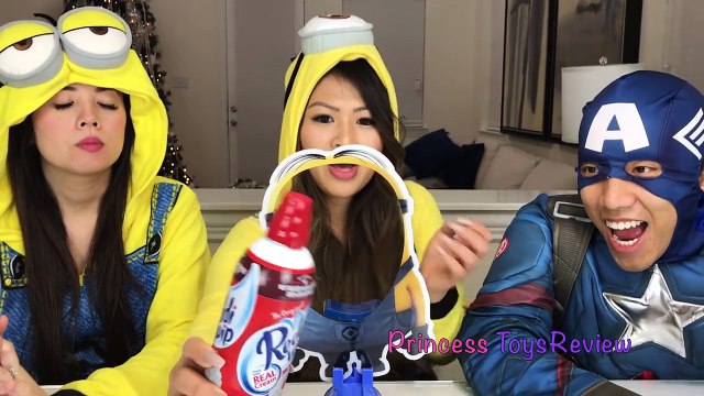 Despicable Me Minion Pie Face Challenge! Whipped Cream Family Fun Games for Kids Egg Surprise Toys