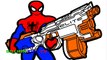 Spiderman wiht Nerf Gun Coloring Book Coloring Pages Kids Fun Art Activities Video For Kids