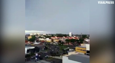 Download Video: Tree obliterated by lightning bolt during storm in Brazil