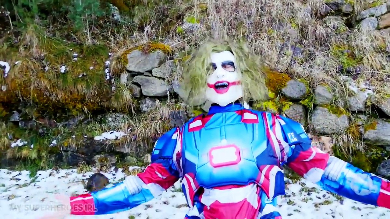 Iron Spiderman w/ Elsa Frozen vs Joker vs Iron Man - Superheroes Funny Movie In Real Life