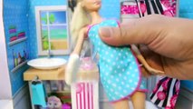 Barbie Doll Deluxe Bathroom with Shower حمام باربى ألعاب بنات دوش تواليت حوض غسيل الوجة