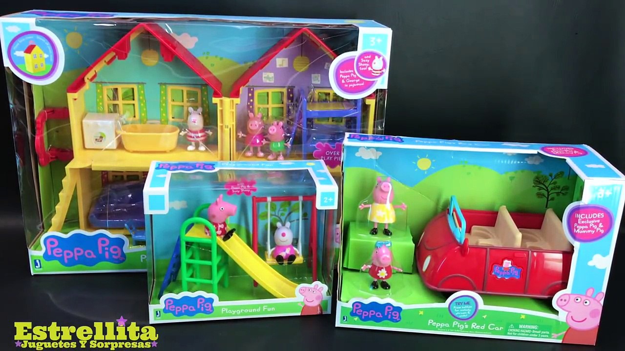 JUGUETES Y SORPRESAS PEPPA PIG CASA,CARRO Y JUEGOS CON PEPPA, GEORGE PIG Y SUZY SHEEP