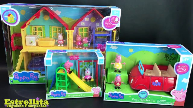 JUGUETES Y SORPRESAS PEPPA PIG CASA,CARRO Y JUEGOS CON PEPPA, GEORGE PIG Y SUZY SHEEP