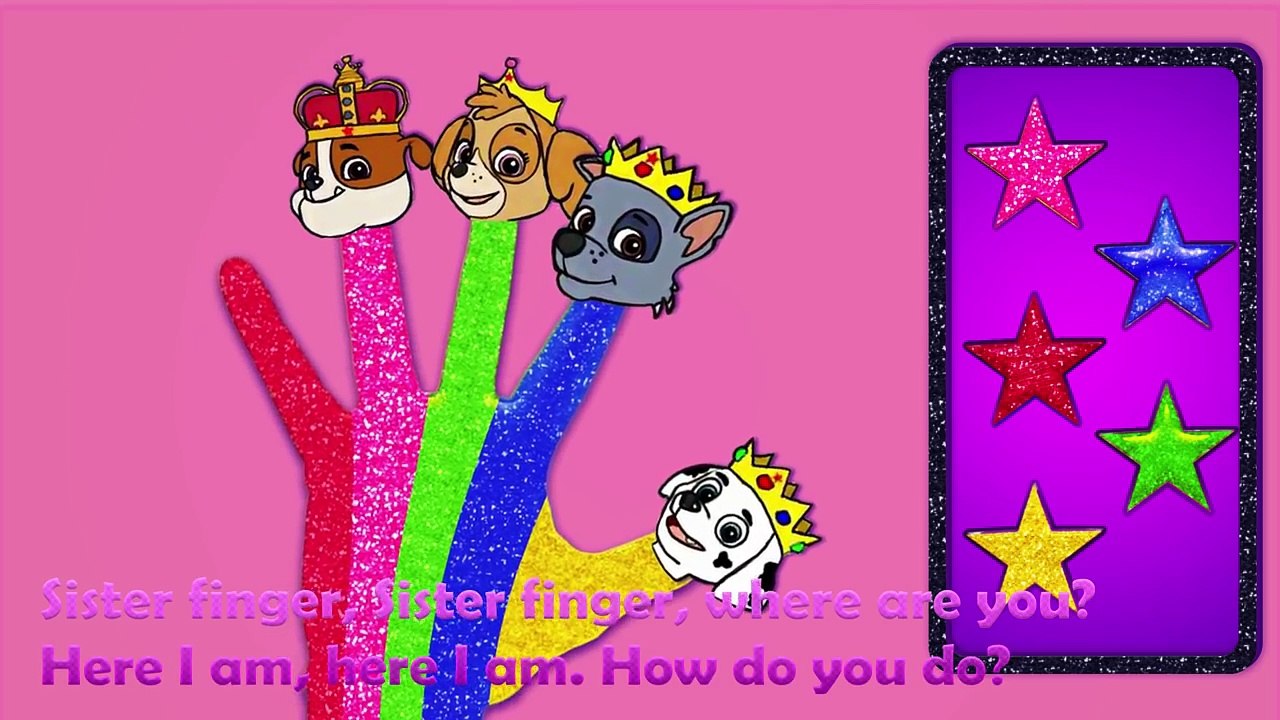 Learn Colors for Children with Toys Paw Patrol as Royal Family - Finger Family Songs