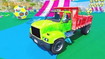 Learn Color Emergency Cars & Fire truck Jumping Into Water by Spiderman And Super Heroes