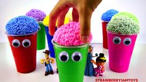 Slime Goo Elsa Frozen Minnie Mouse Spongebob Cartoon Surprise Eggs Toys StrawberryJamToys