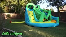 HUGE EGGS SURPRISE TOYS CHALLENGE Disney Cars Toys FROZEN   THOMAS TRAINS Inflatable Water Slide!