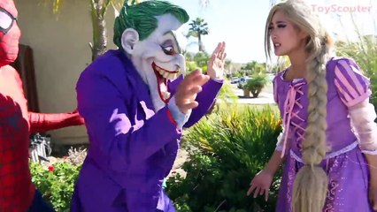 Princess Rapunzel & Spiderman TURN INTO DOGS! w/ Joker in Real Life