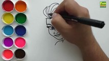 Dibujar y Colorea Elsa Frozen de Araco Iris - Dibujos Para Niños - Learn Colors / FunKeep