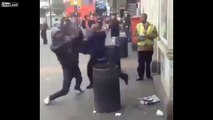 Fighting whilst trying to keep your trousers up