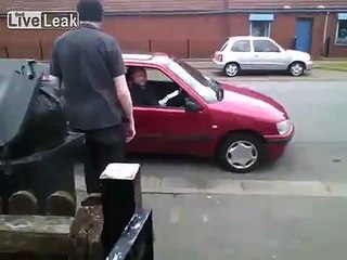 Scumbag Chav punches sad, tired, old Debt Collector