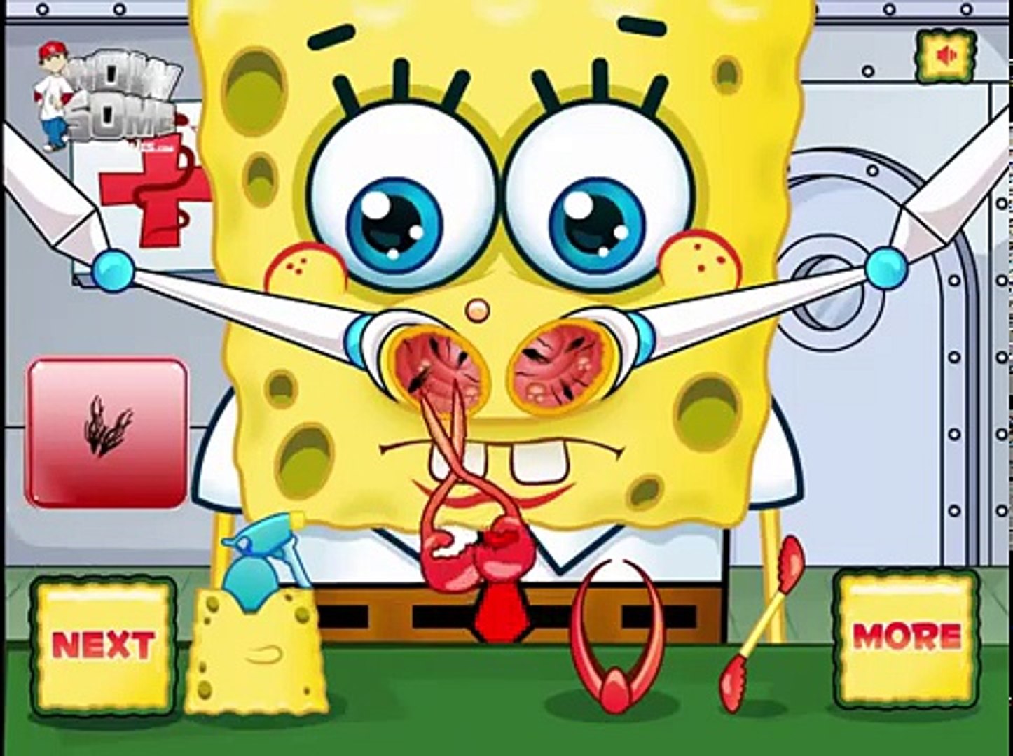 ⁣SpongeBob Squarepants Nose Doctor Online games - spongebob full - cartoon games