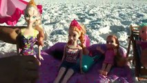 BEACH - Elsa & Anna toddlers - WAVE takes little Elsa! Vacation Sunbathe - Seagulls - Sand Play