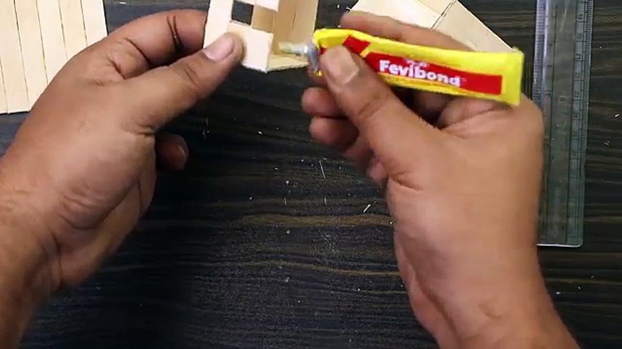 How to make a Popsicle stick house - Miniature ice Cream Sticks House