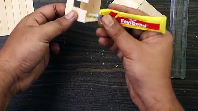 How to make a Popsicle stick house - Miniature ice Cream Sticks House