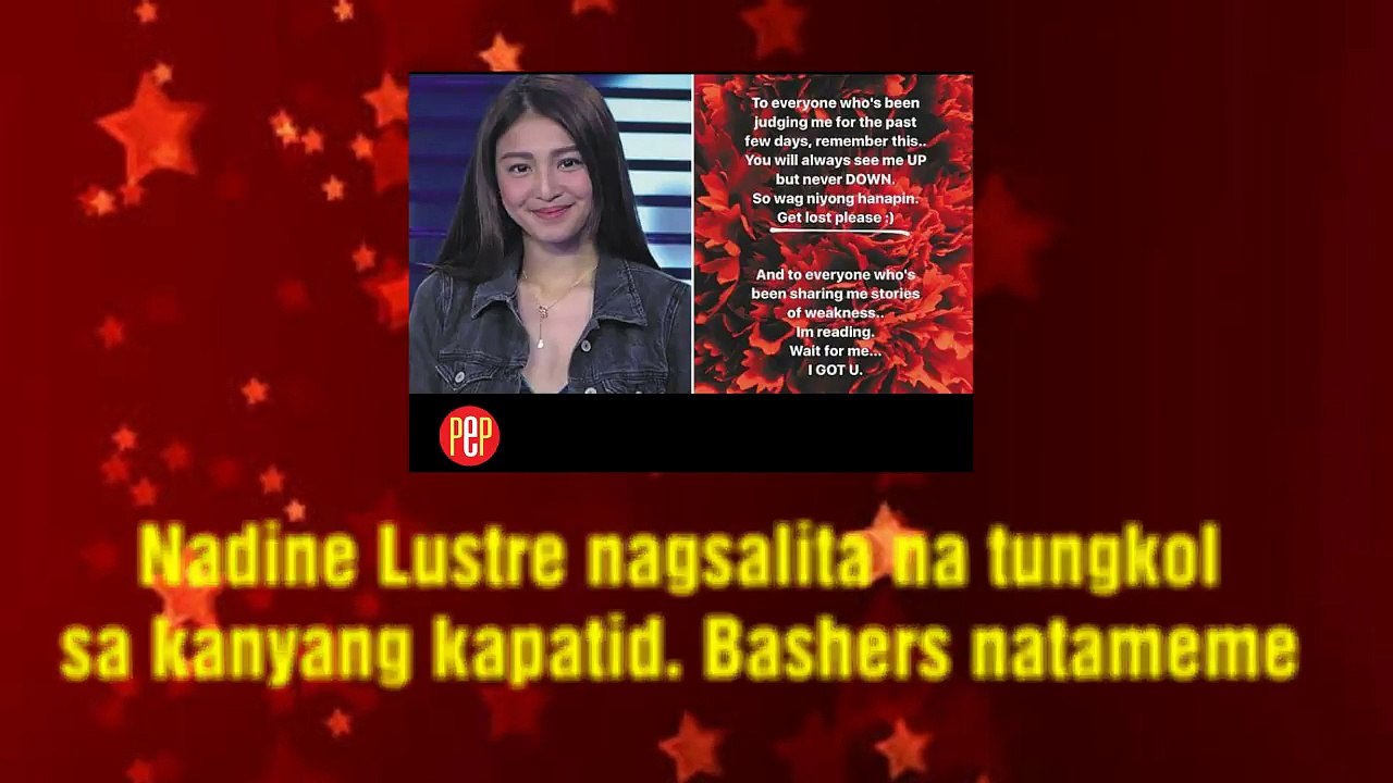 Nadine Lustre nagsalita na tungkol sa kanyang kapatid. Bashers natameme