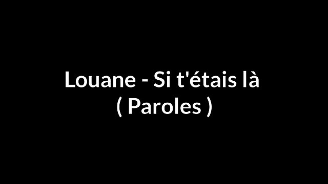 Louane - Si t'étais là ( Paroles _ Lyrics ) - cover