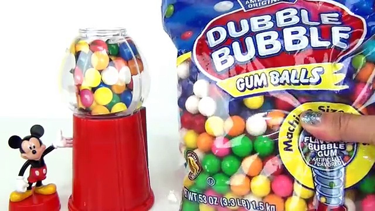 Disney Mickey Minnie Mouse Gum Ball Candy Dispensers, Learn Colors Secret Life of Pets TUYC